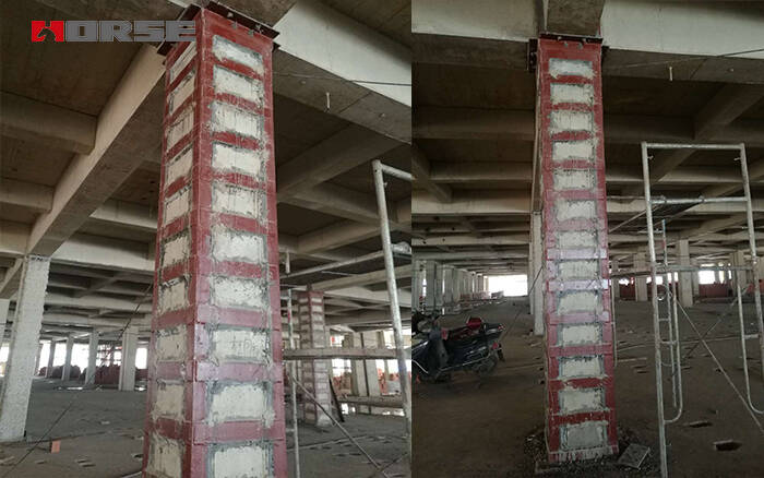 Tăng cường cột bê tông với tấm thép dính