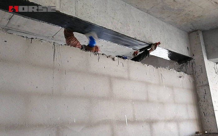 sửa chữa vết nứt bằng vải sợi carbon