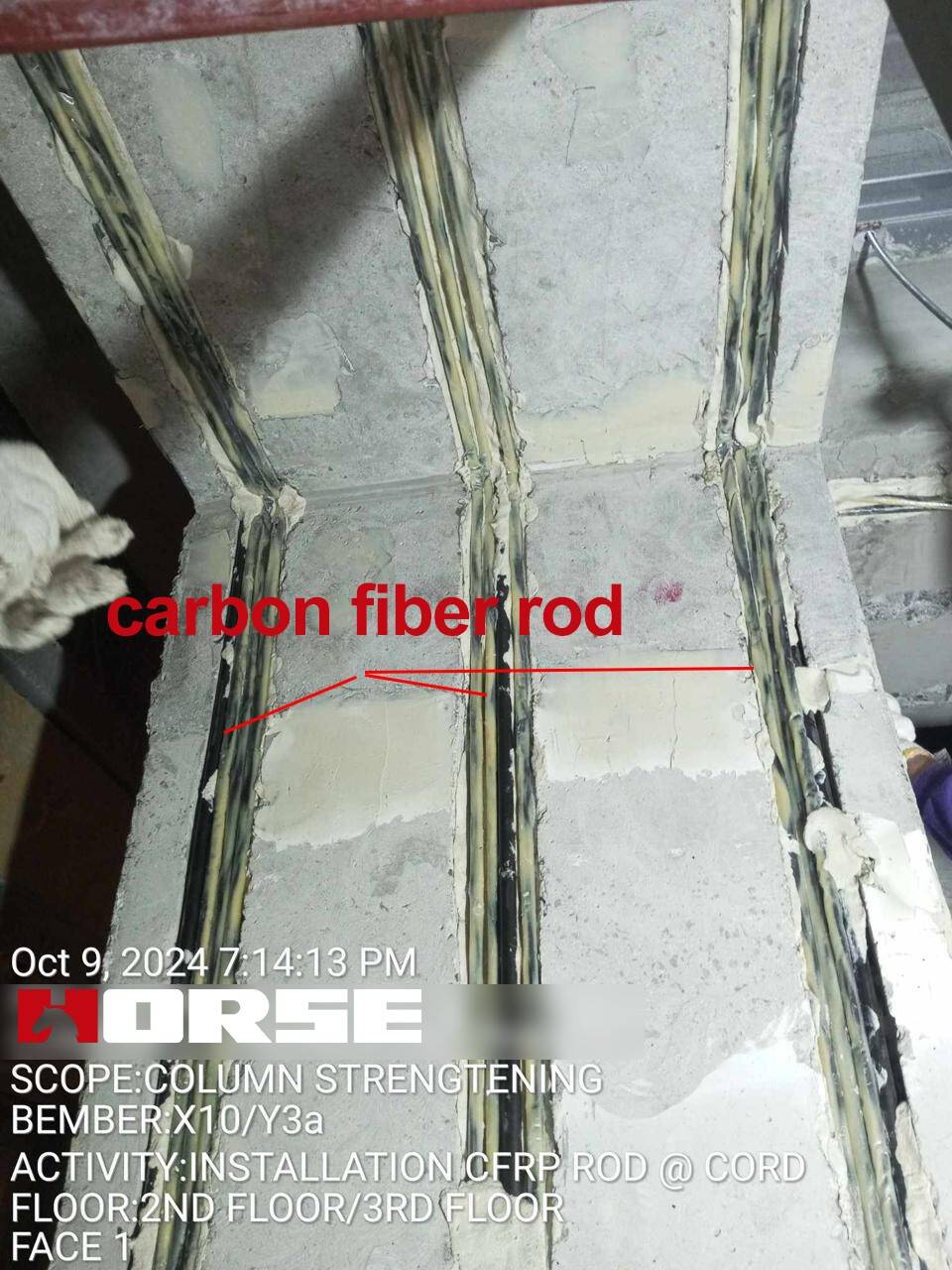 Thanh sợi carbon tăng cường không đủ cho cột RC gia cố