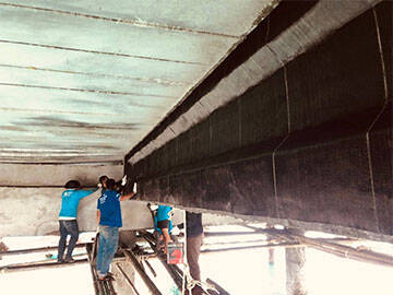 Sửa chữa và gia cố cầu tàu cũ bằng sợi carbon HM-30